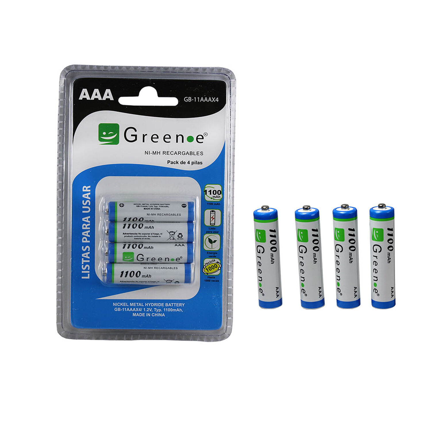 Pilas Recargables Aaa De 1100 Mah. image number 2.0
