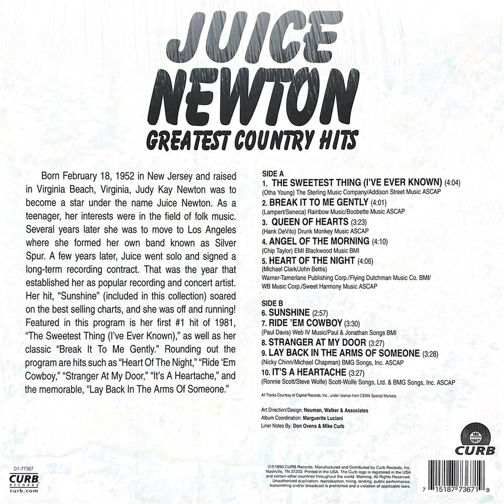 Juice Newton - Greatest Country Hits | Vinilo image number 0.0