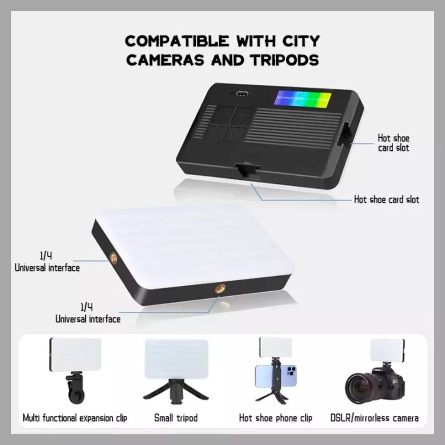 Luz Rgb Port&aacute;til Para Selfies Videos Ajustable Camaras image number 4.0