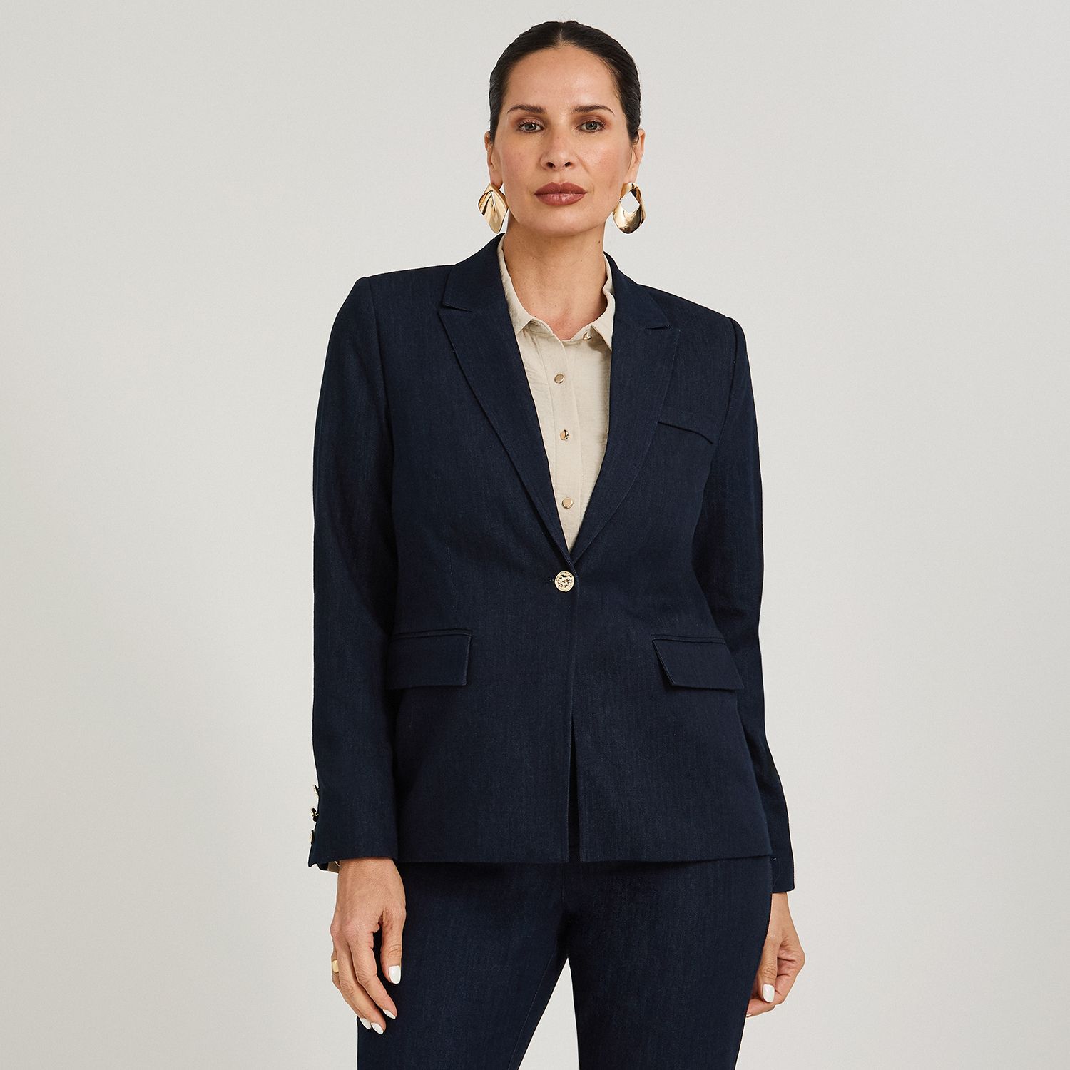 Blazer Cuello Solapa Mujer Lorenzo Di Pontti image number 0.0