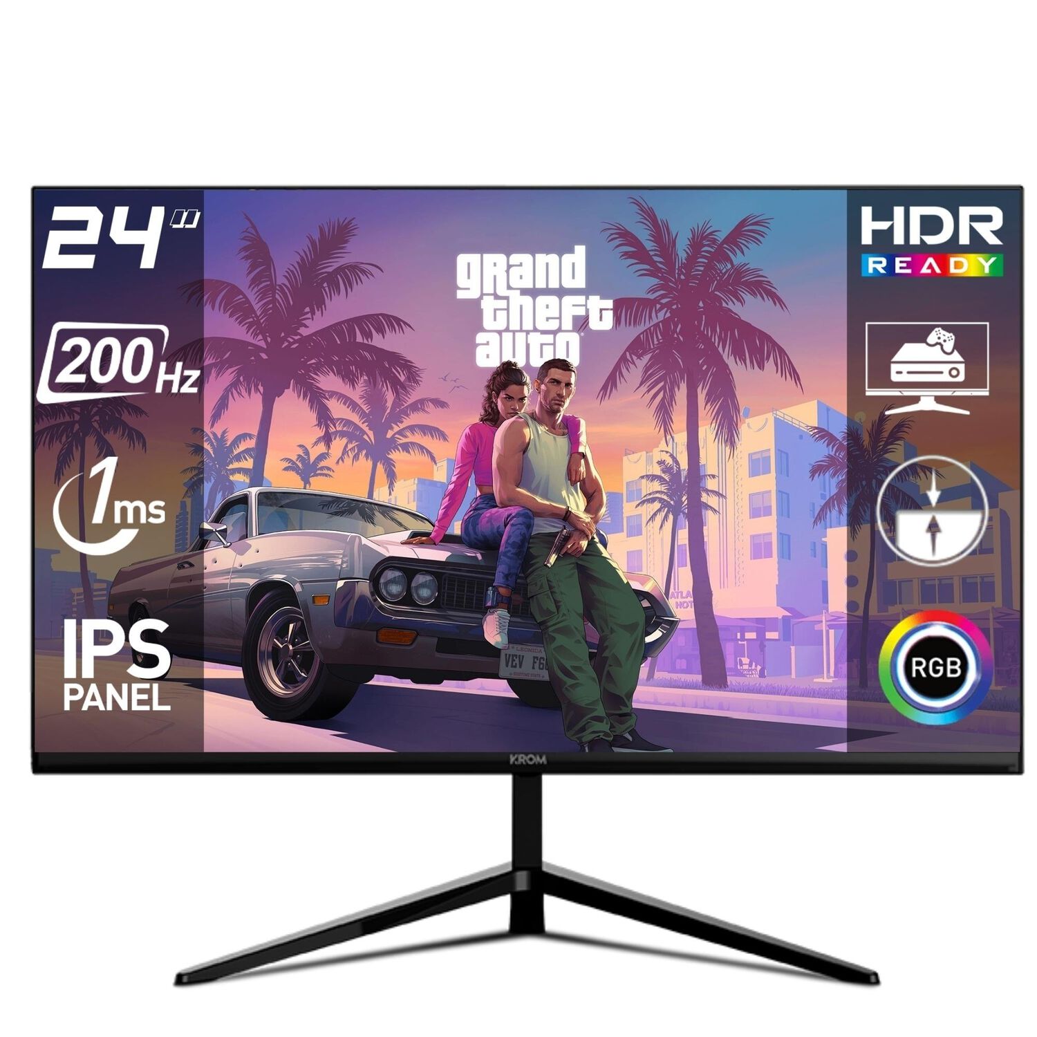Monitor Gamer Rgb 24&rdquo; Full Hd 200hz Krom Kertz 1ms Hdr image number 1.0