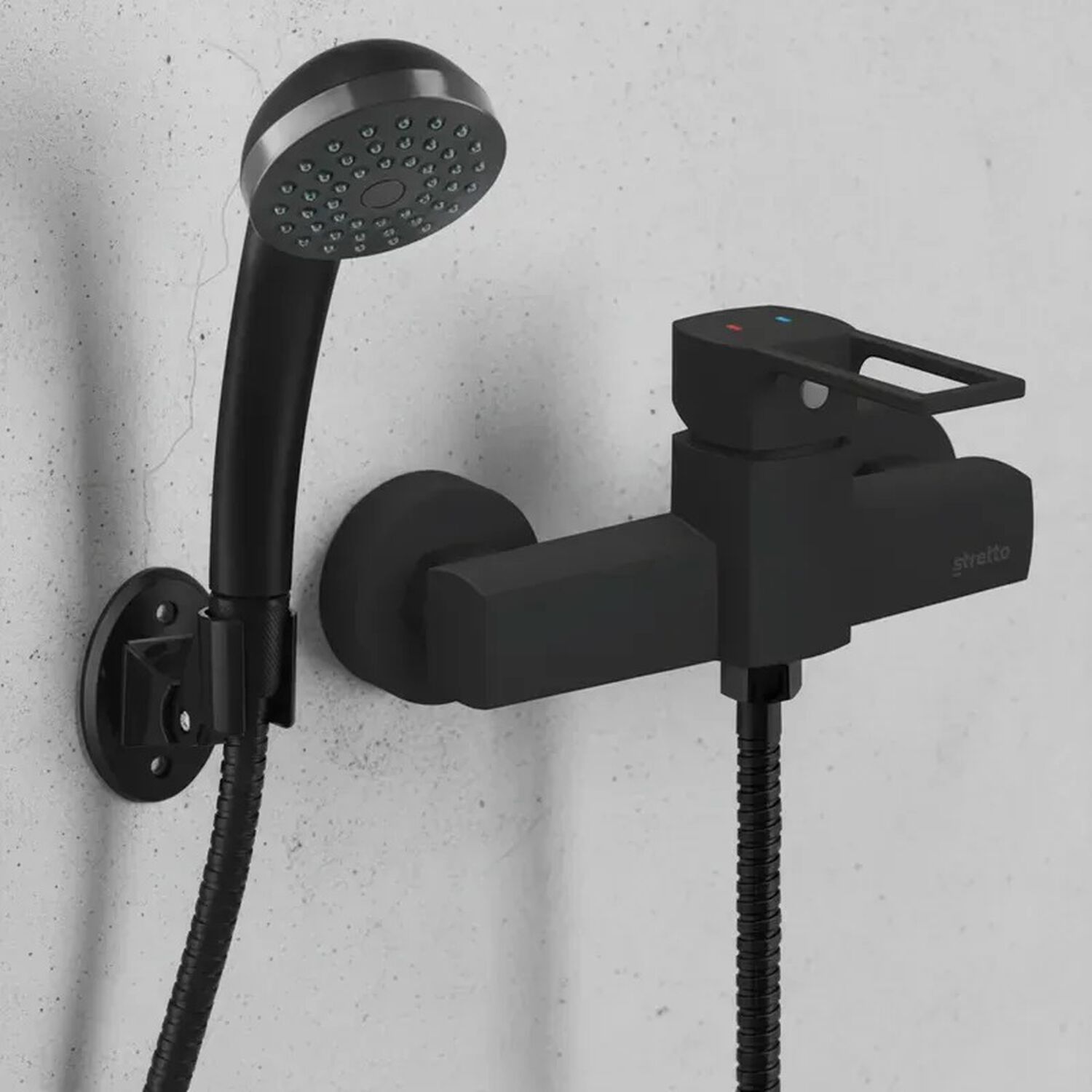 Monomando Llave Grifo Para Ducha Modelo Alatri Marca Stretto Color Negro Mate image number 3.0