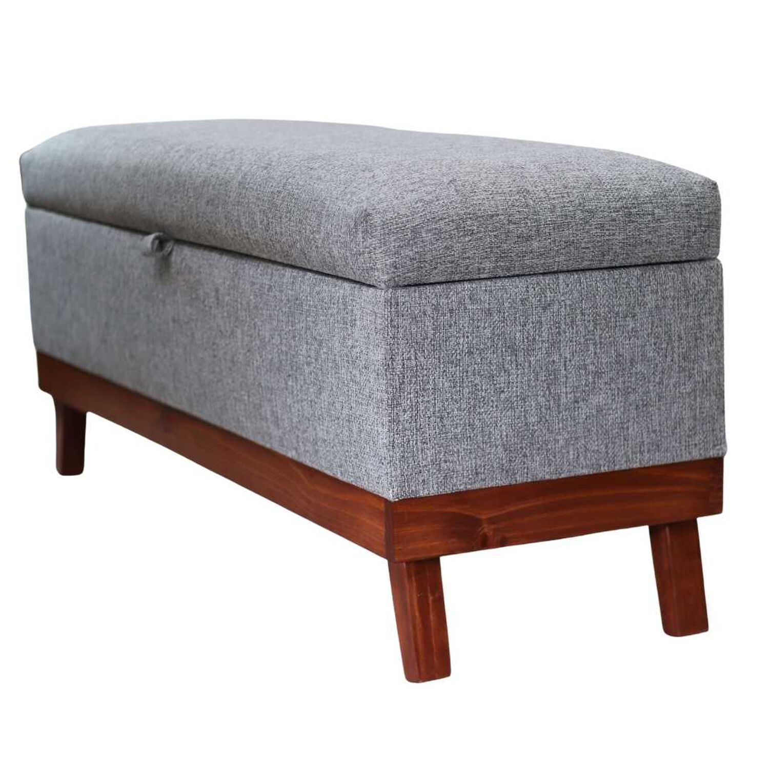 Banqueta Con Ba&uacute;l Incy Gris Omega 120x40x50 Cm M&aacute;xima Design image number 2.0