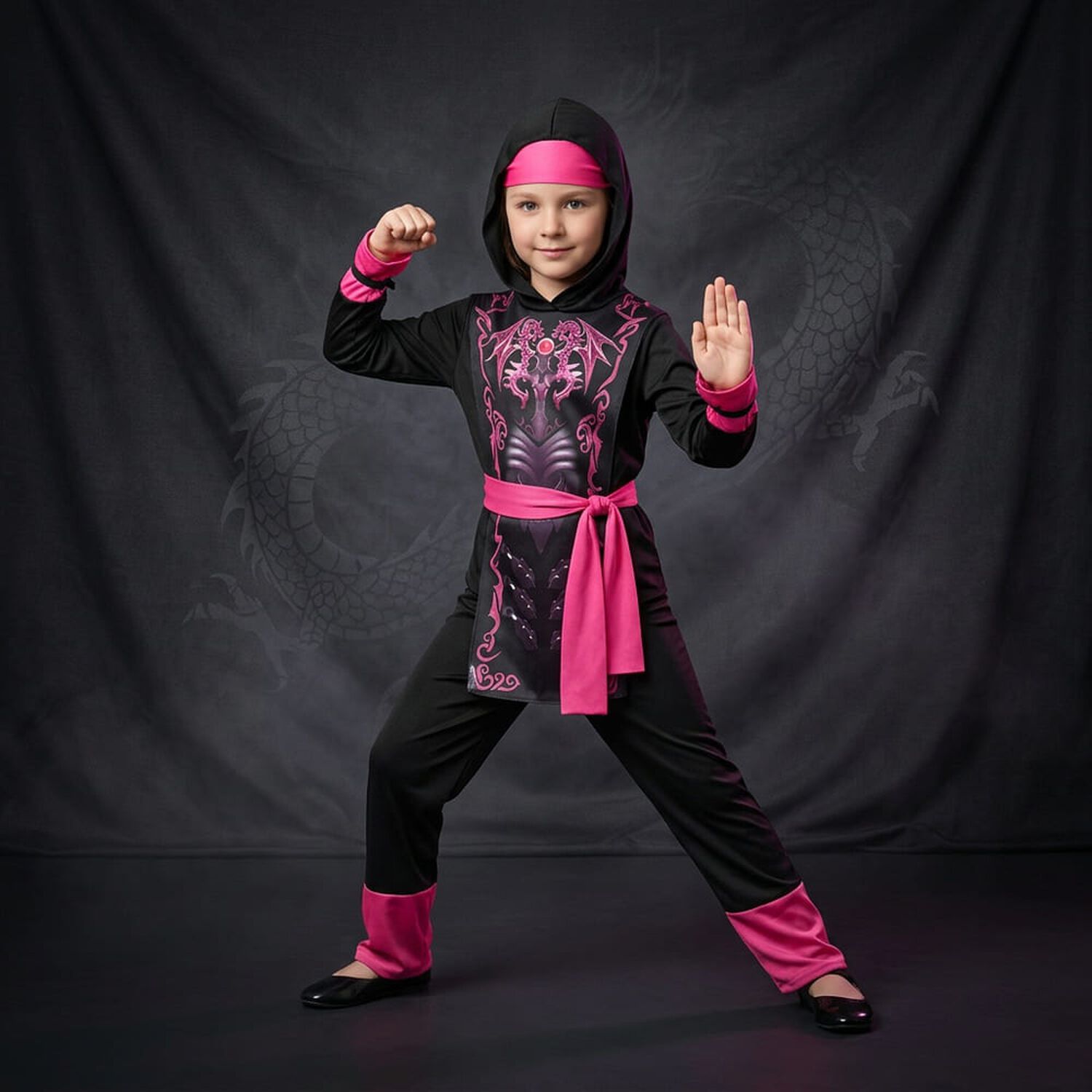 Disfraz Premium Ninja Dragon Esqueleto Camuflaje Infantil image number 12.0