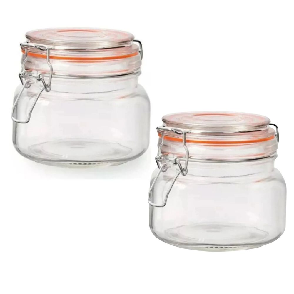 Set 2 Frascos Vidrio Con Tapa Hermetica De 500ml Allegra image number 1.0
