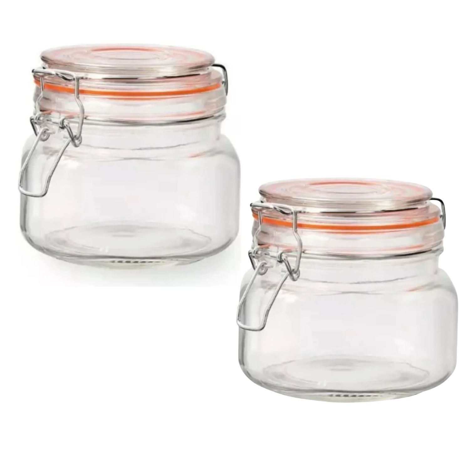 Set 2 Frascos Vidrio Con Tapa Hermetica De 500ml Allegra image number 1.0