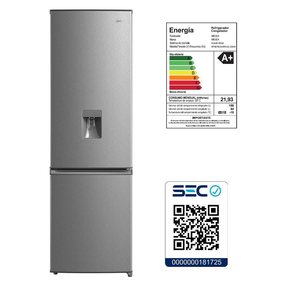 Refrigerador Bottom Freezer Midea MRFI-2760S349RW / No Frost / 262 Litros / A+ image number 10.0