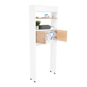 Estante Wc 2 Puertas 3 Repisa Fm-008b Blanco Y Caf&eacute; Claro