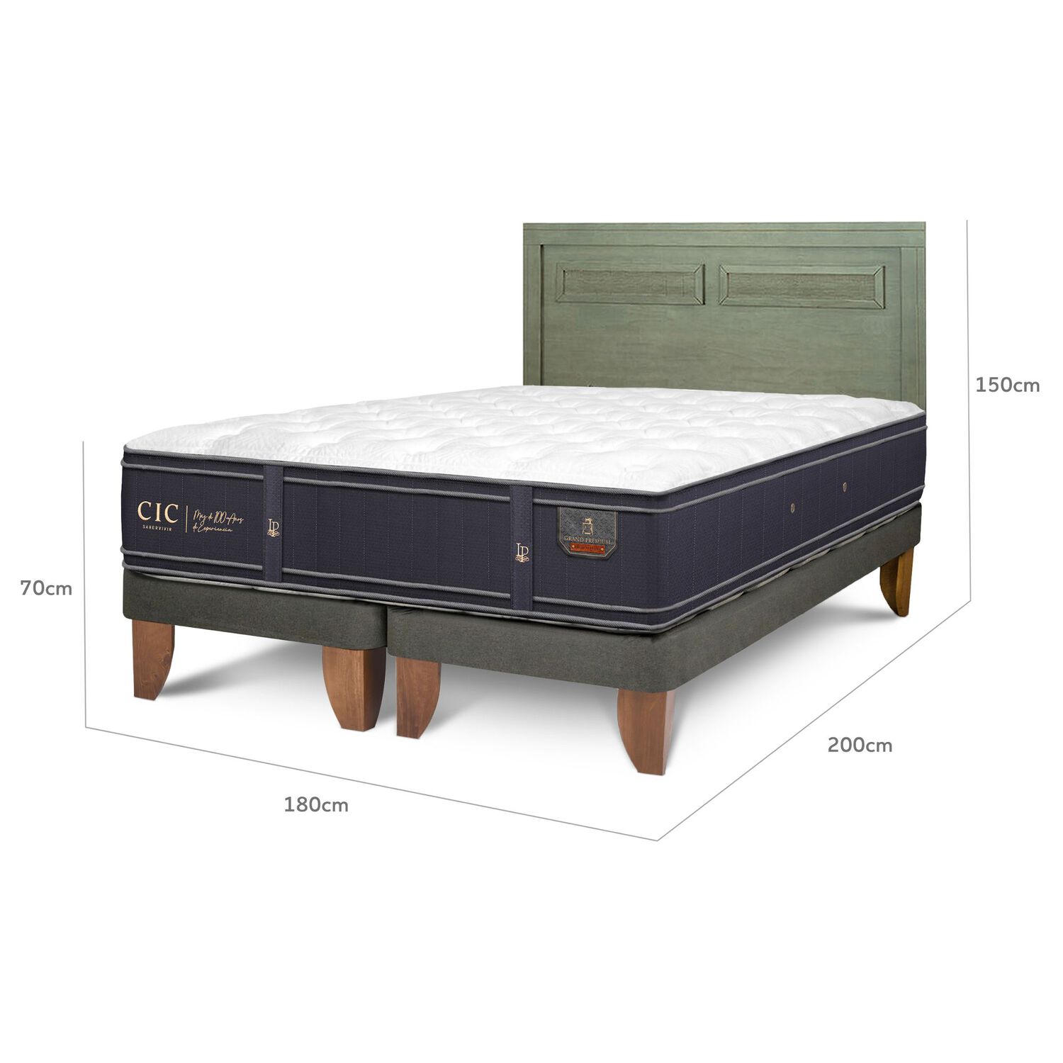 Cama Europea Cic Linea Premium / King / Base Dividida + Respaldo image number 2.0