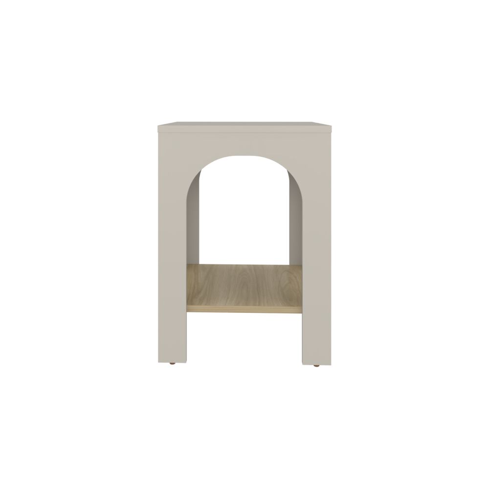 Mesa Lateral 52x37,5x37,5 Cm Beige Y Café Claro image number 3.0