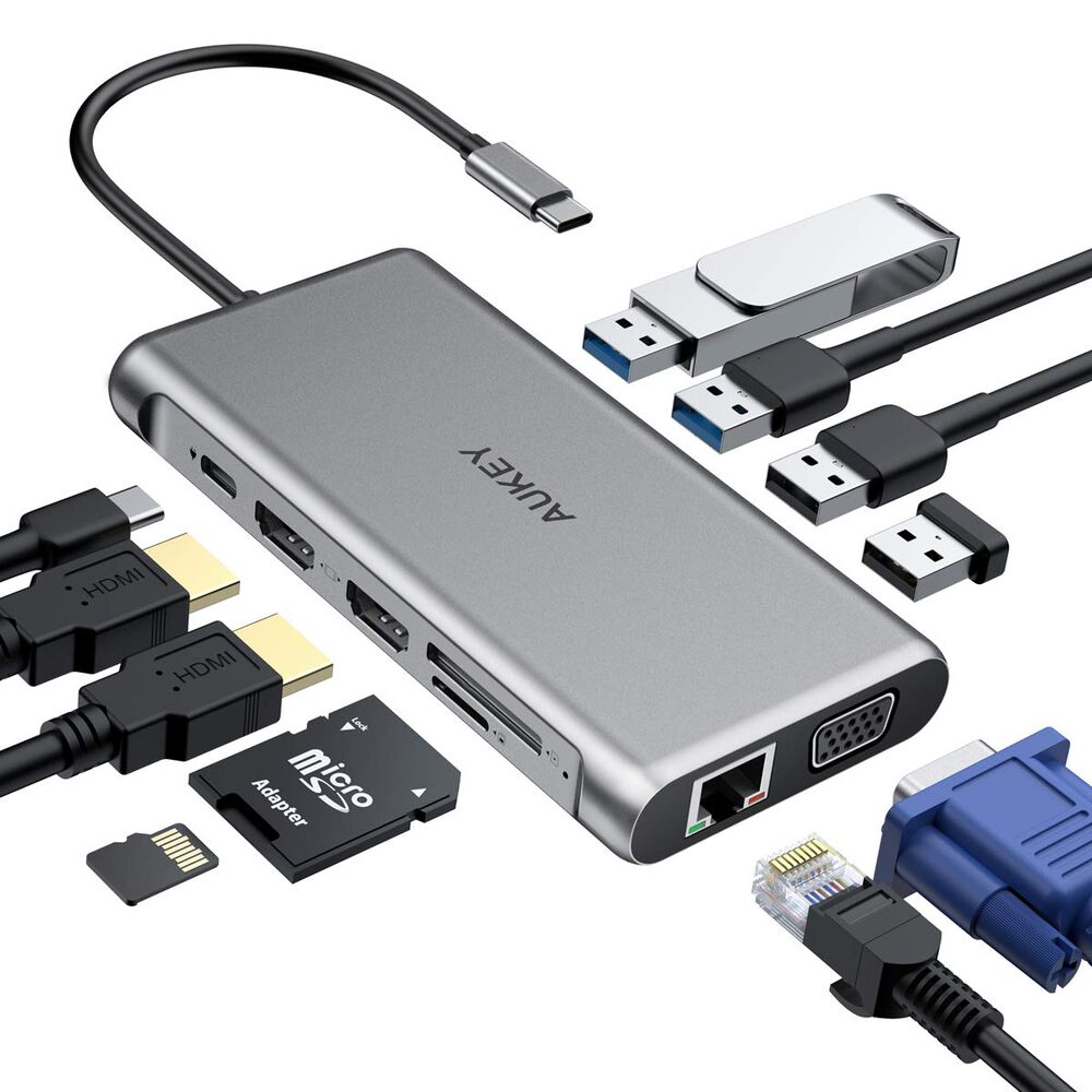 Aukey Hub 12 En 1 Usb-c Gris - Cb-c78 image number 0.0