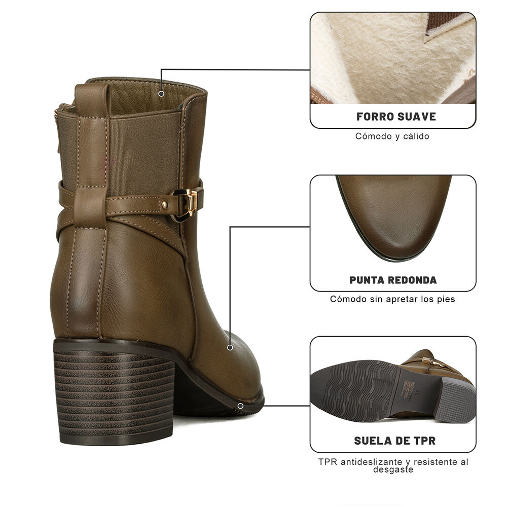 Botin Casual Mujer De Moda Vintage Tacon Grueso Weide Zs66 image number 8.0