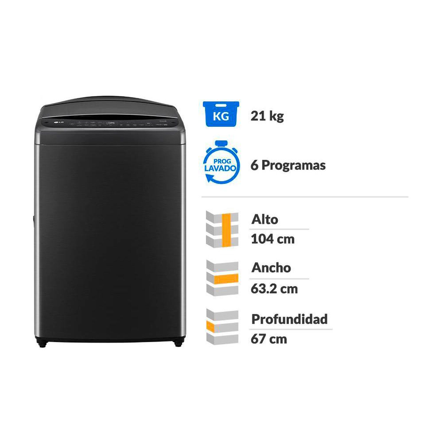 Lavadora LG WT21PBV6 / 21 Kg image number 1.0