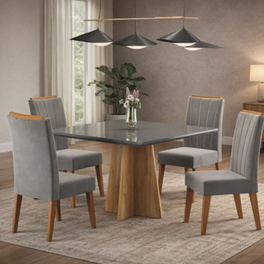 Juego De Comedor 4 Sillas Hera Gris image number 0.0