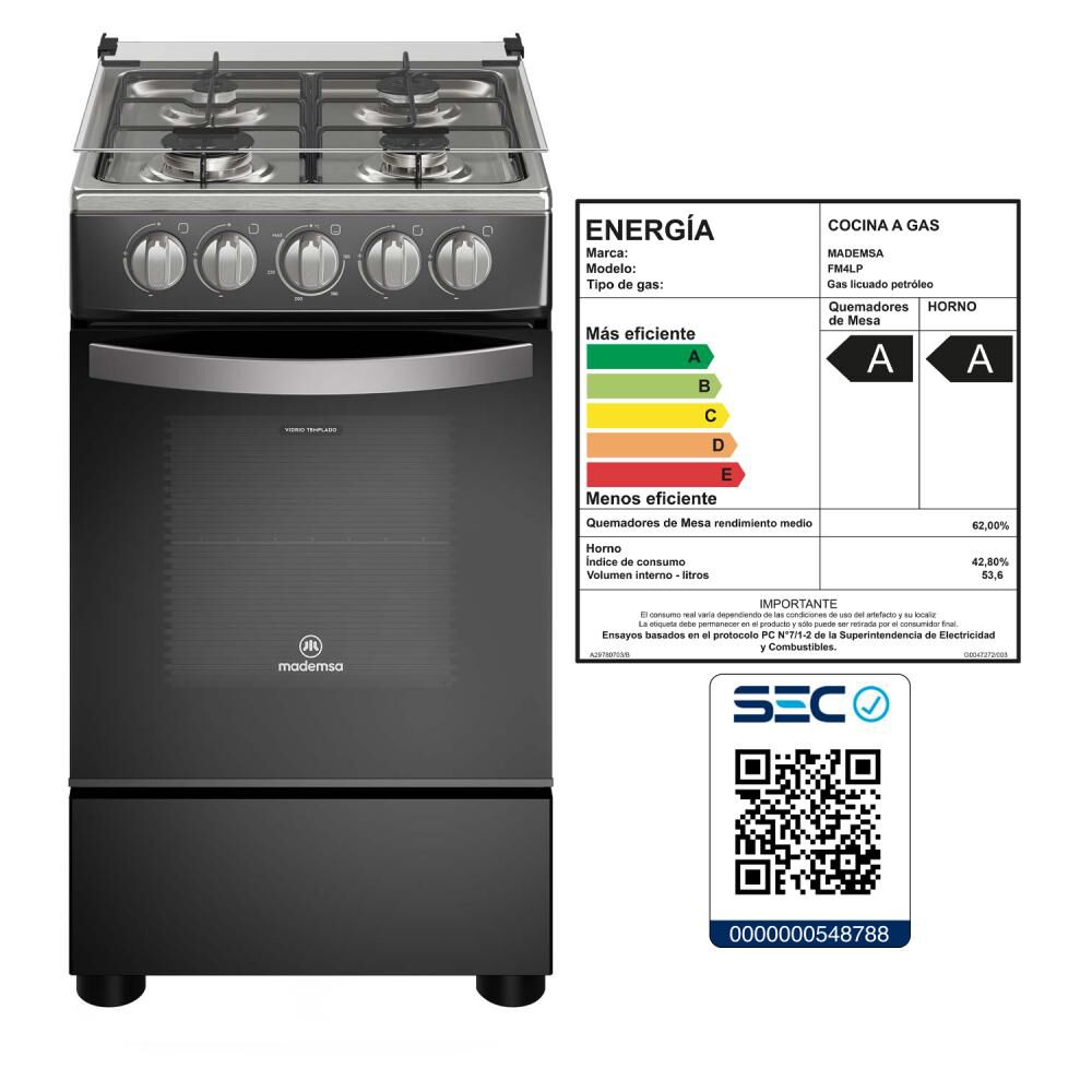 Cocina A Gas Mademsa FM4LP / 4 Quemadores image number 7.0