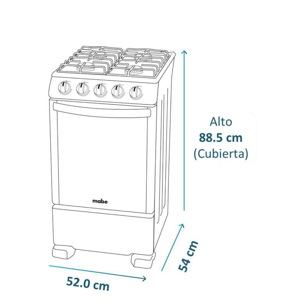 Cocina A Gas Mabe CMC20AXX-1 / 4 Quemadores image number 7.0