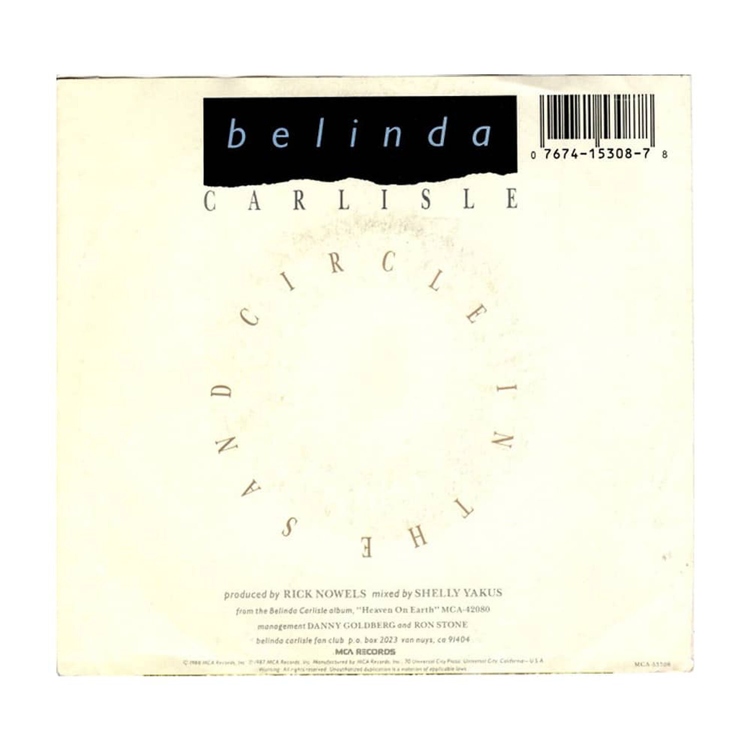 Belinda Carlisle - Circle In The Sand | 7" Single Vinilo Usado image number 3.0