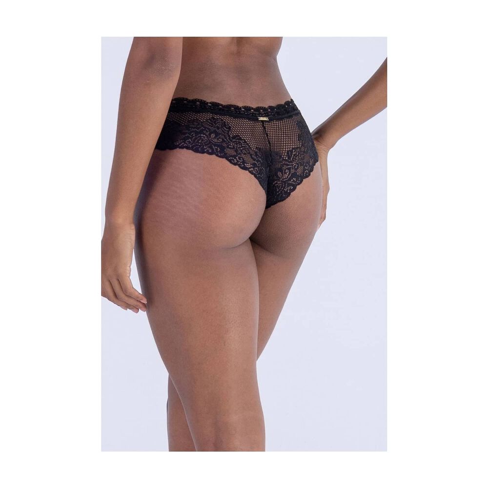 Calz&oacute;n De Encaje Y Tul Negro 2rios image number 1.0