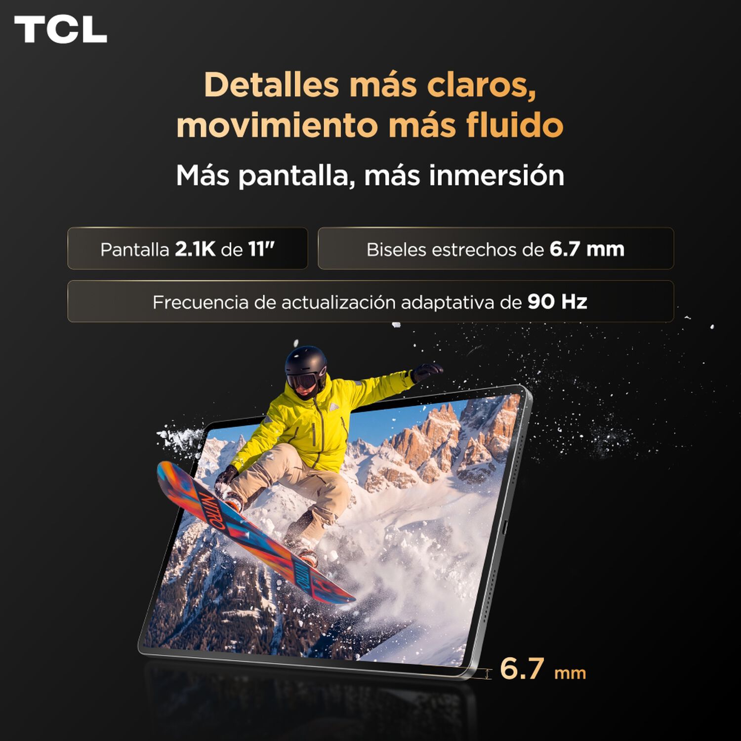 Tablet 11" TCL Tab A1 Nxtpaper / 6 GB RAM / 128 GB / Gris + L&aacute;piz T Pen + Funda image number 5.0