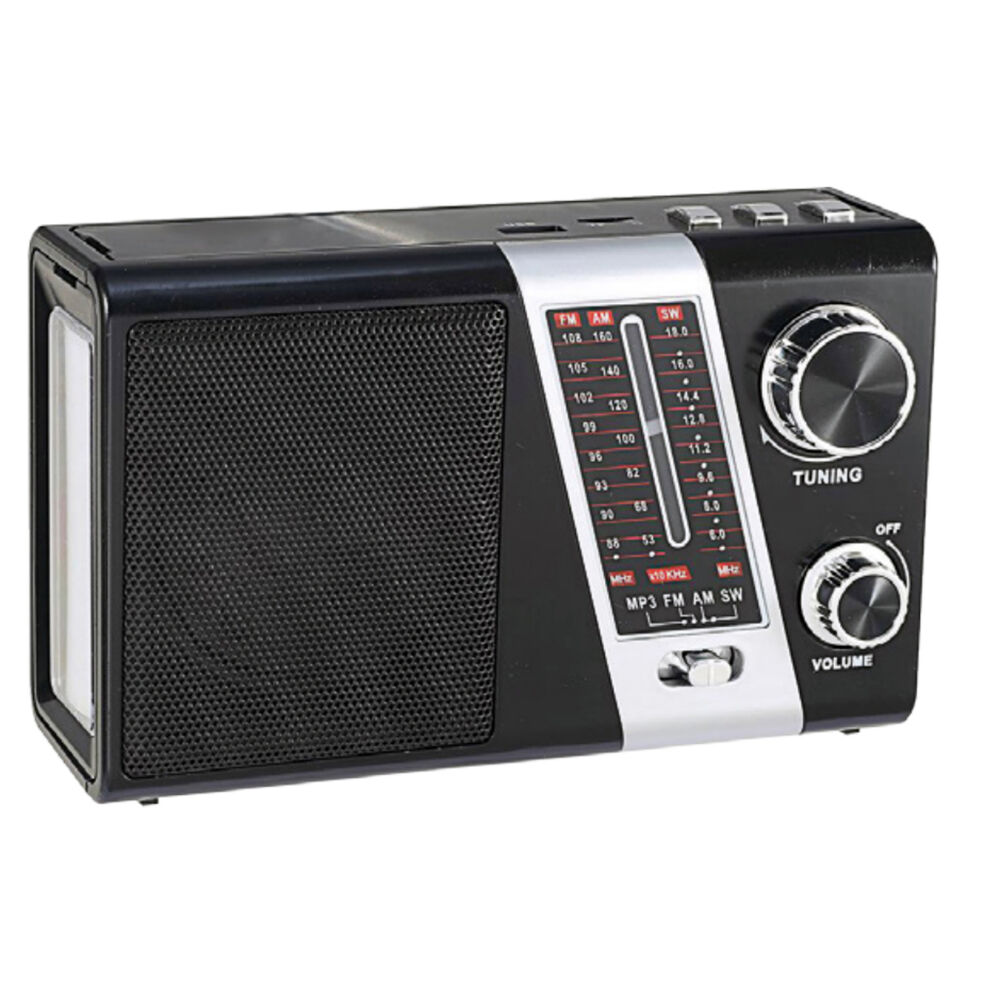 Radio Port&aacute;til Am/fm/sw Con Panel Solar Y Luz- Ps image number 0.0