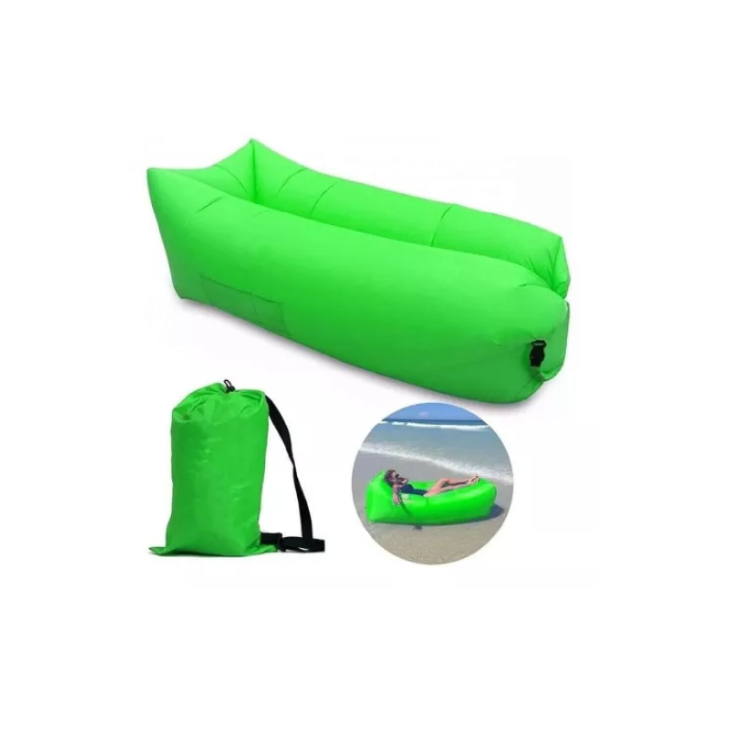 Sof&aacute; Sill&oacute;n Inflable Tumbona Coj&iacute;n Banano Camping Aire Playa image number 15.0