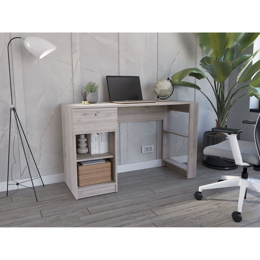 Escritorio Melamina 1 Cajon 75,6x120,2x47,3 Cm Gris image number 4.0