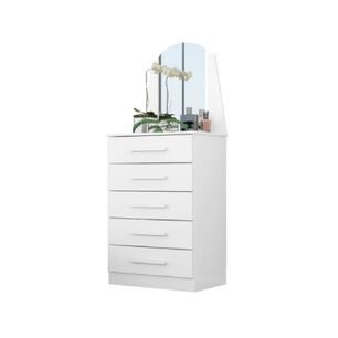 Comoda 5 Cajones Con Espejo Veneza Blanco