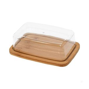 Mantequillera Madera Bamb&uacute; Con Tapa Transparente Cocina
