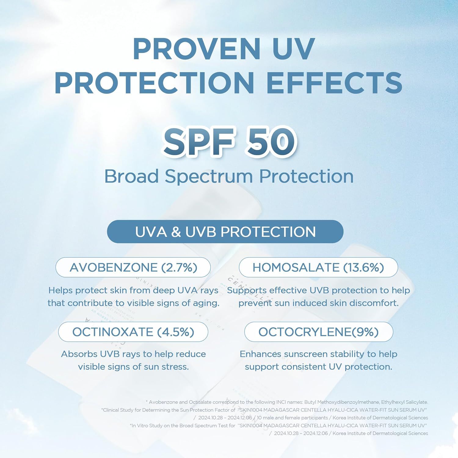 Madagascar Centella Hyalu-cica Water-fit Sun Serum Spf 50+ Y Pa++++ - 50ml (skin1004) Protector Solar Ligero Pieles Sensibles image number 1.0