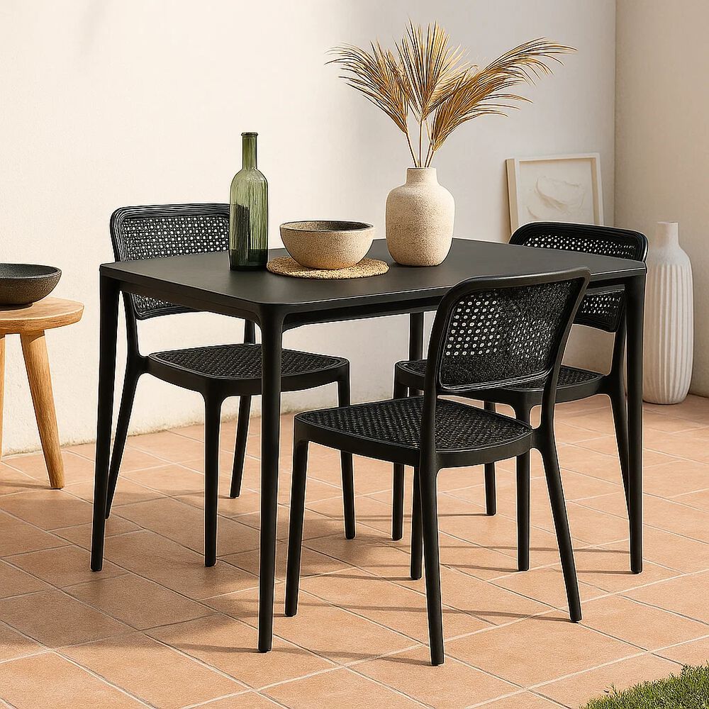 Silla De Restaurant O Terraza Comedor Hoffman Enrejada - Negracompleta image number 2.0
