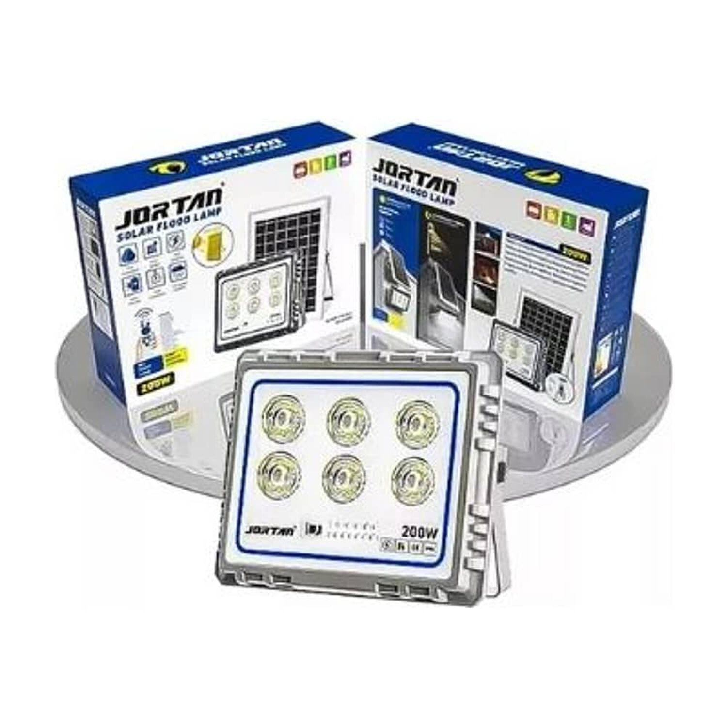 Foco Led Reflector Panel Solar + Control Remoto 200w Jortan Carcasa image number 1.0