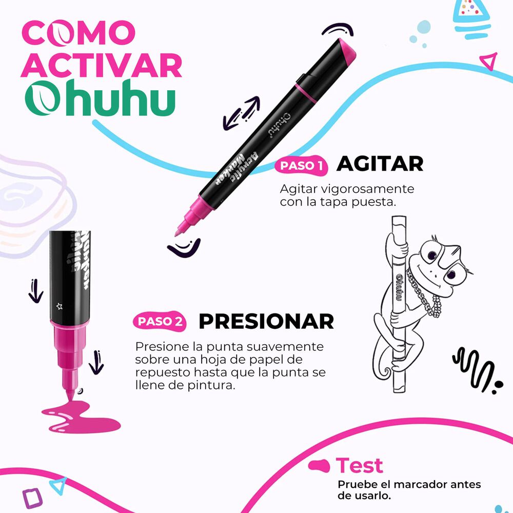 Ohuhu Marcador Acr&iacute;lico Puntas Fina Y Redonda Rojo R003/r315 image number 2.0