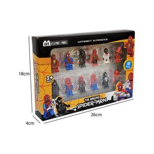 Juguete Set 12 Figuras 7cm Spider Man Bloques Infantil