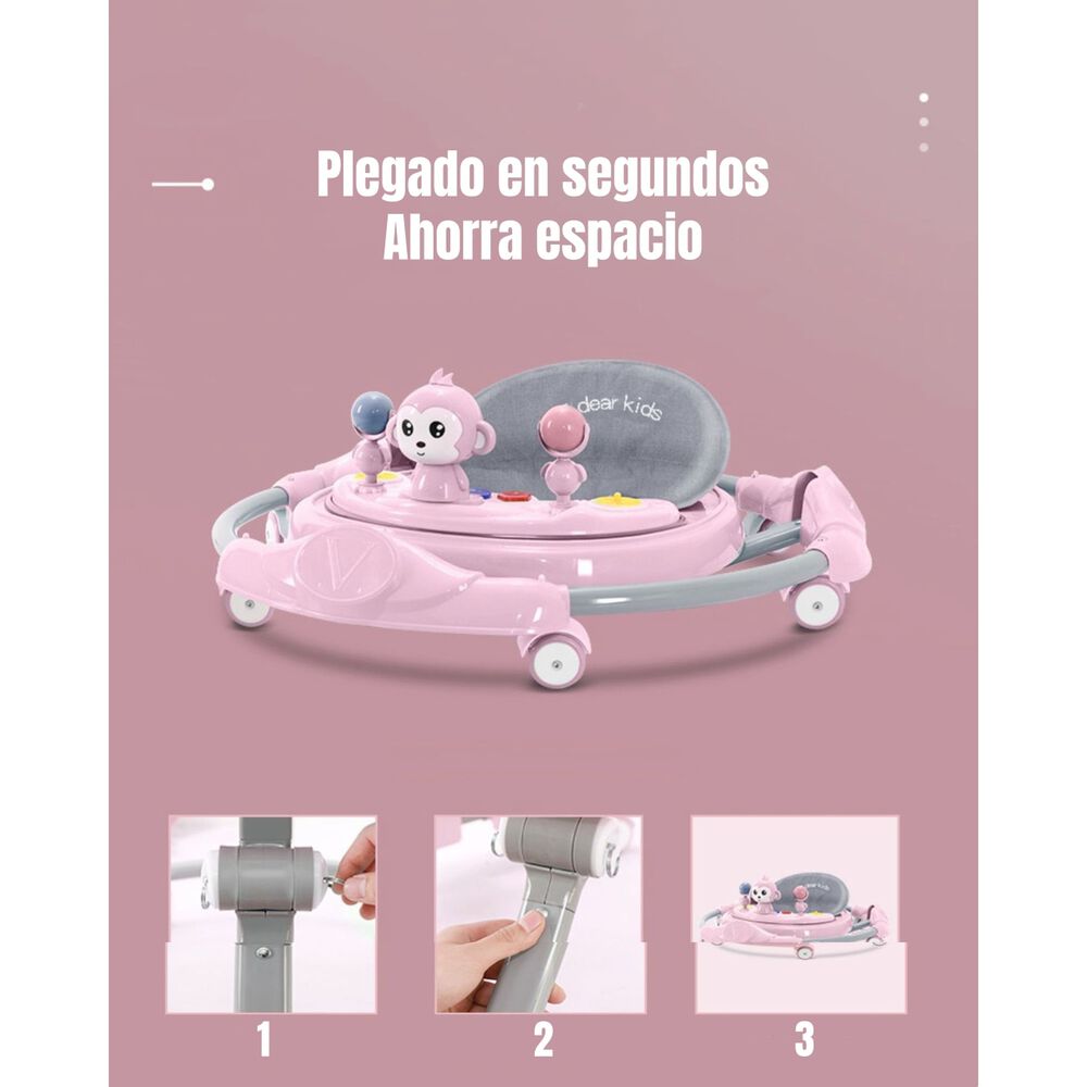 Andador Caminador Plegable Apoya Pies Bora Rosado Lubabycas image number 6.0