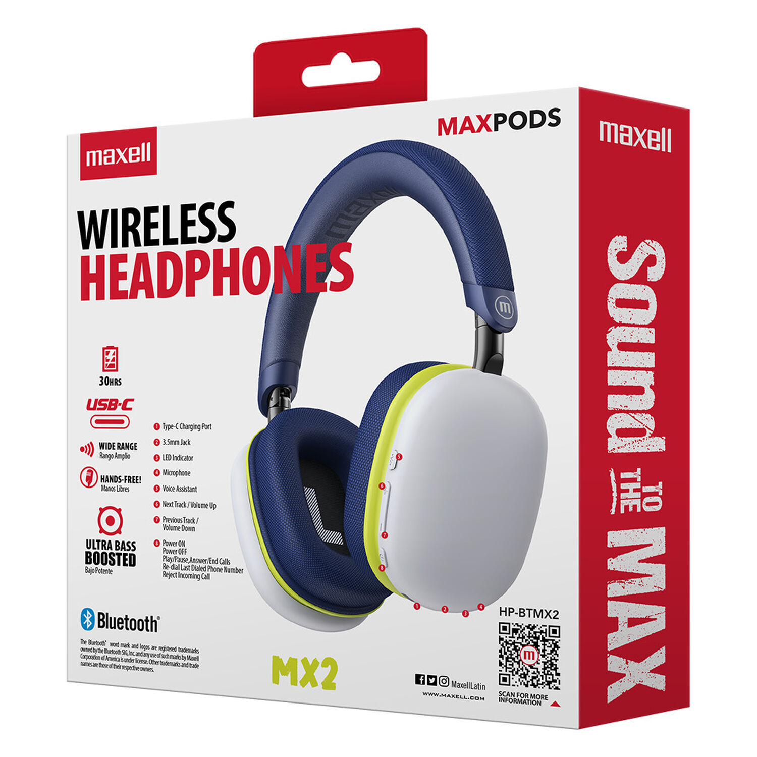 Aud&iacute;fonos Inal&aacute;mbricos Maxell Bluetooth Maxpods 24 Horas Gris image number 3.0