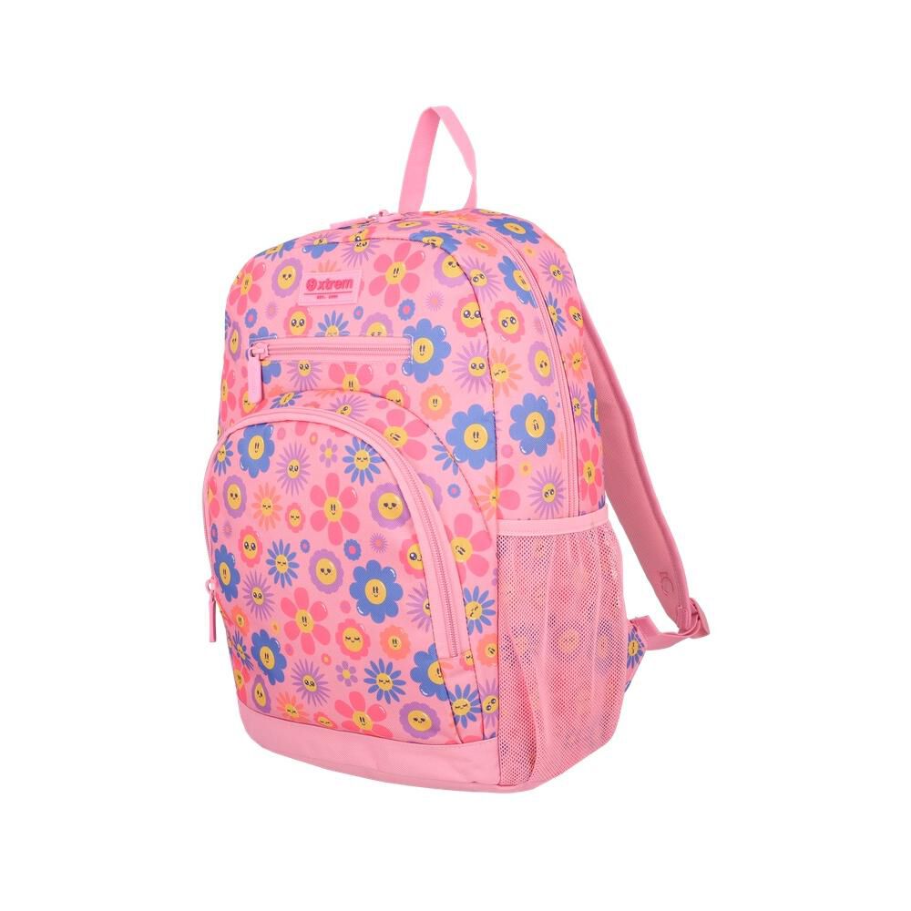 Multipack 6xt Mochila Ni&ntilde;a Xtrem Flores Rosado image number 2.0