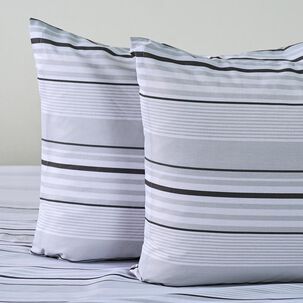 Juego De S&aacute;banas American Family Zircon Gris / 2 Plazas / 144 Hilos