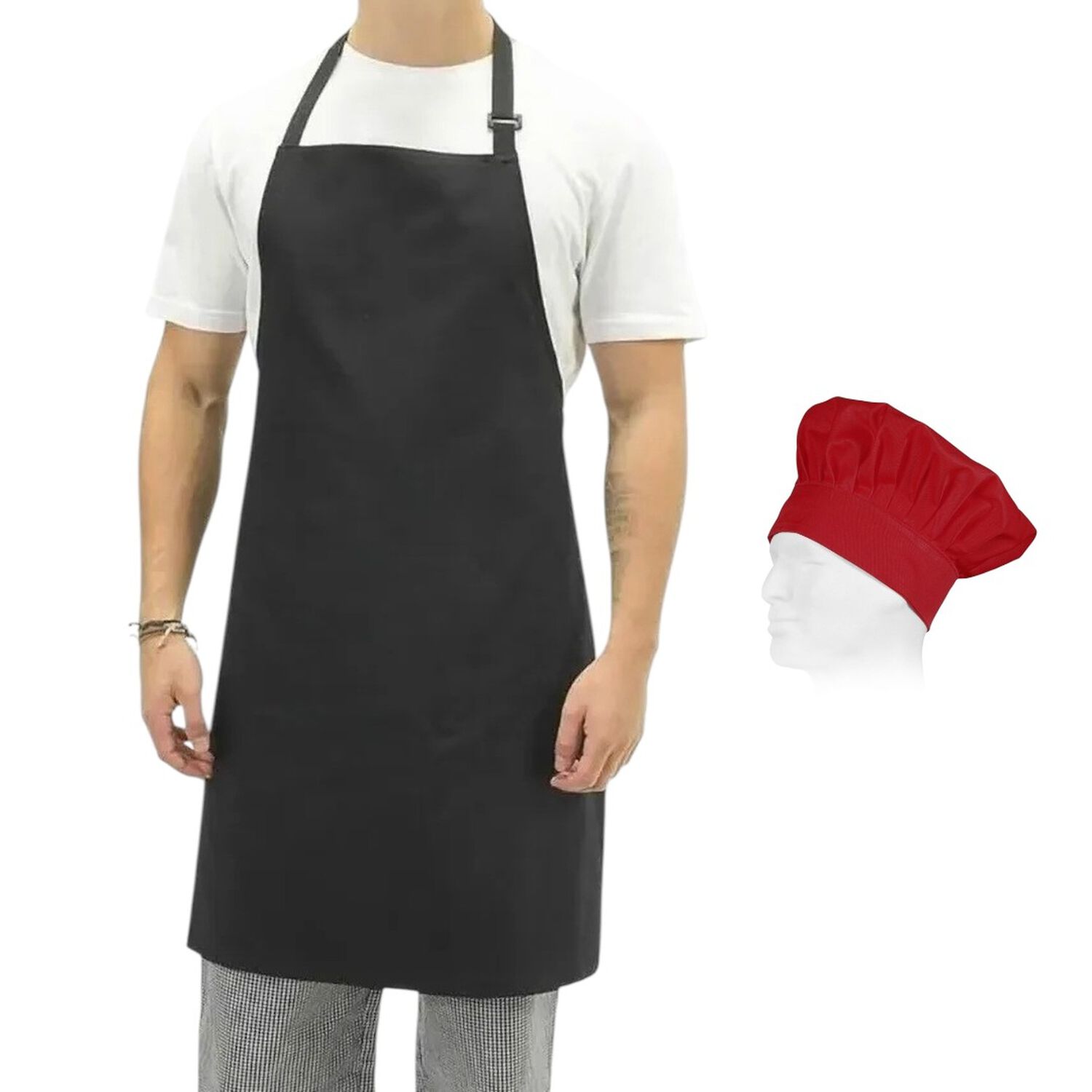 Set Cocinero Chef Pechera O Delantal Y Gorro image number 4.0