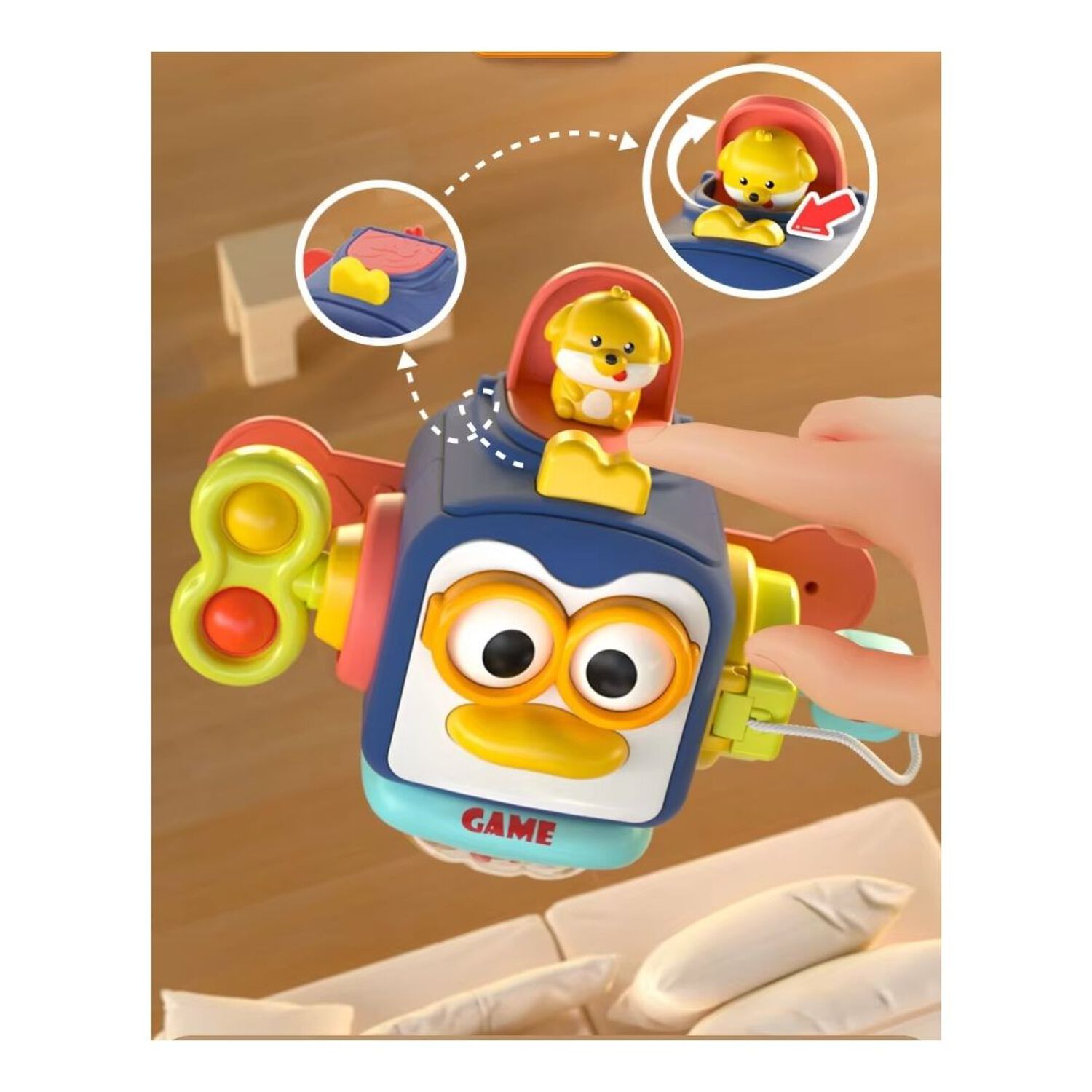 Cubo Sensorial Interactivo Montessori Para Bebe image number 2.0