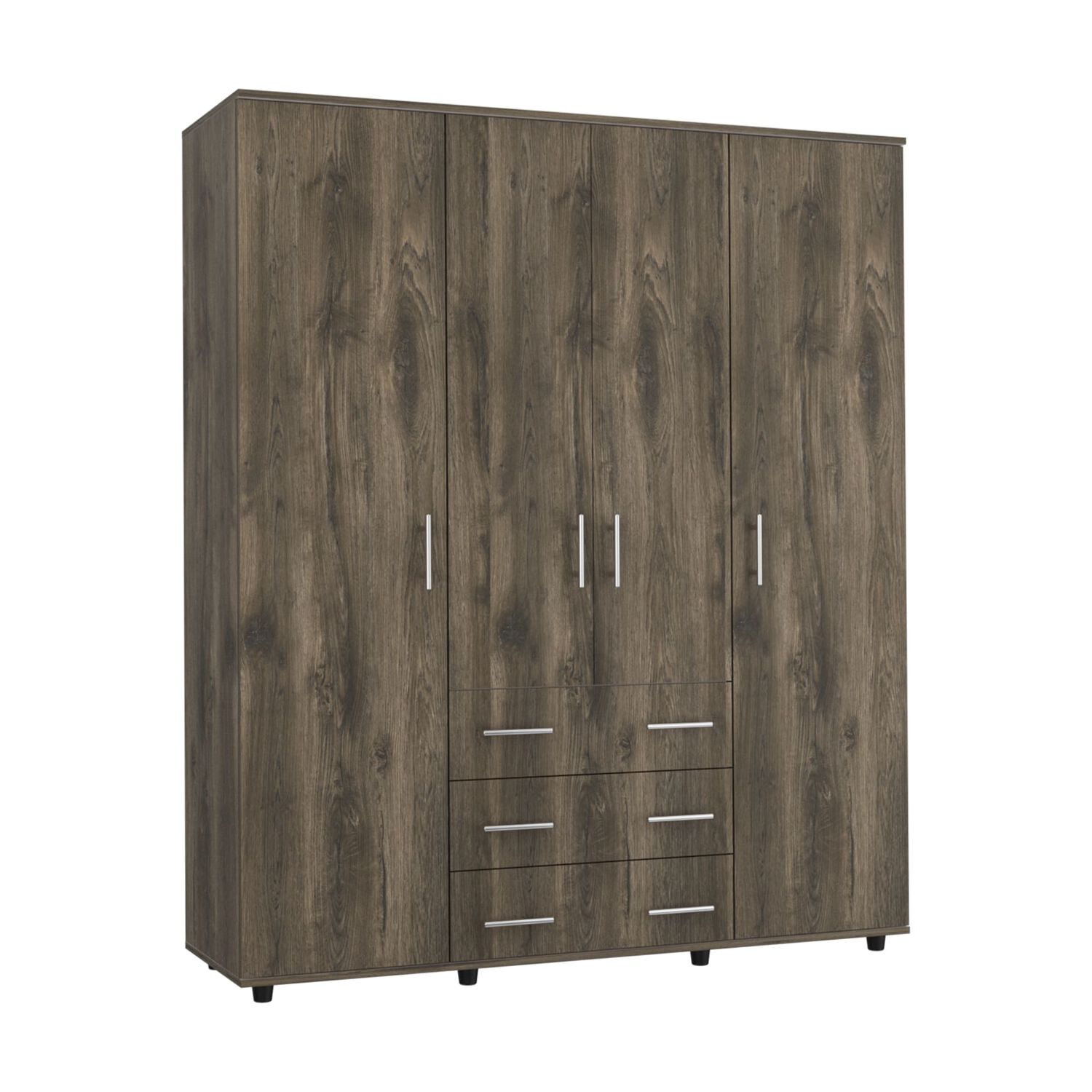 Closet 4 Puertas Caf&eacute; Oscuro Y Blanco 179x150x49,3 Cm image number 0.0