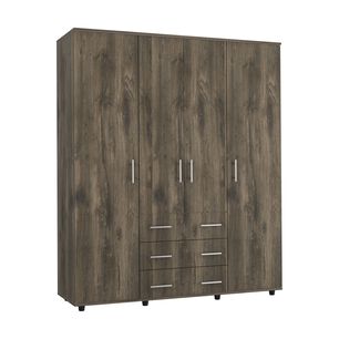 Closet 4 Puertas Caf&eacute; Oscuro Y Blanco 179x150x49,3 Cm