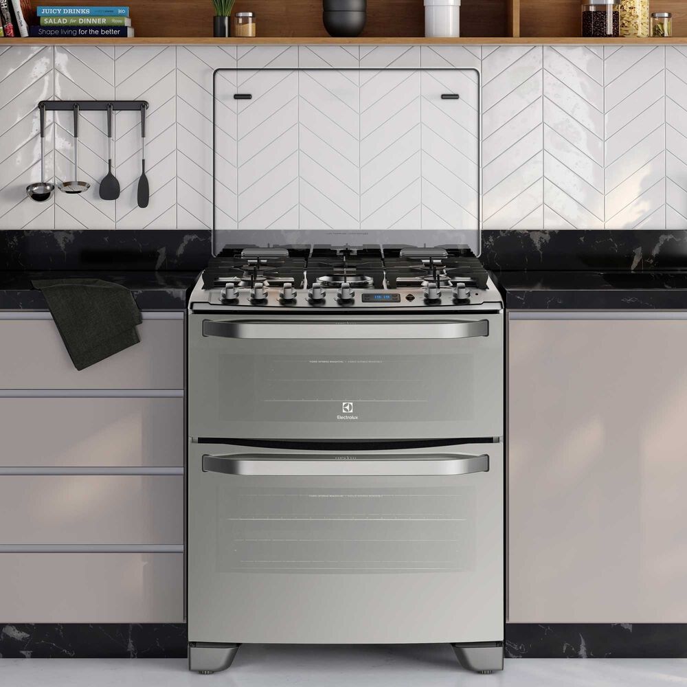 Cocina A Gas 5 Platos Doble Horno Timer Digital 76dxa Inox image number 3.0