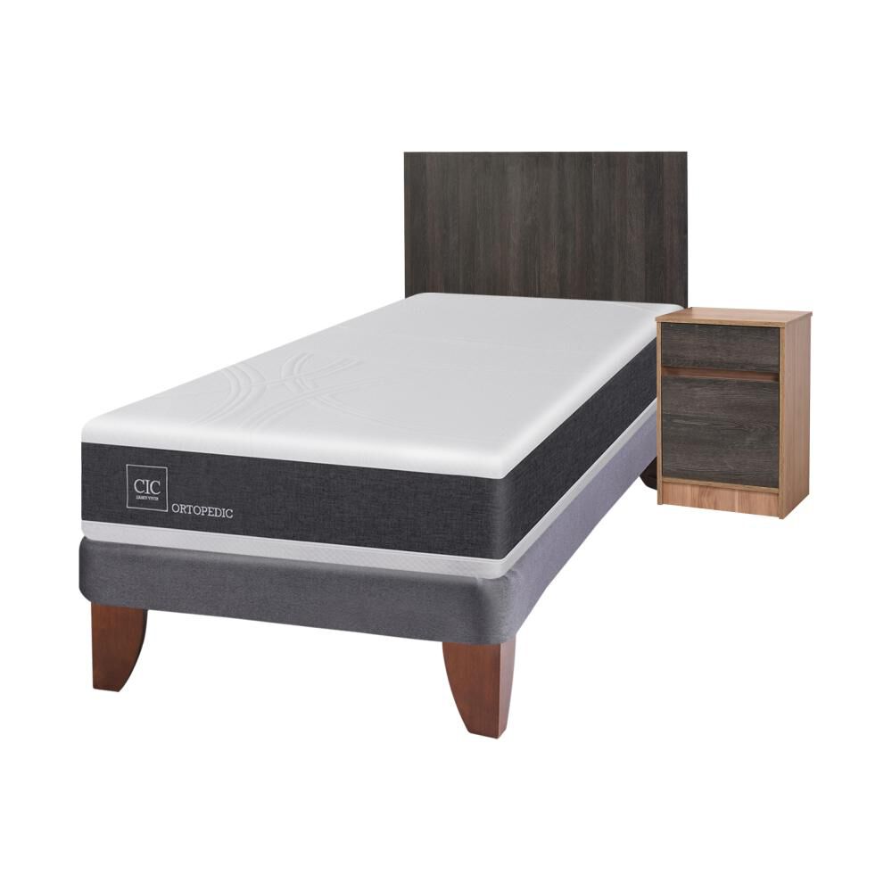 Cama Europea Cic New Ortopedic / 1.5 Plazas / Base Normal + Set De Maderas image number 1.0