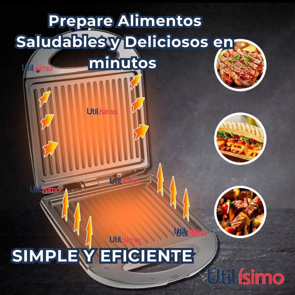 Sandwichera Eléctrica Tipo Grill Tostador Y Plancha Raf image number 4.0