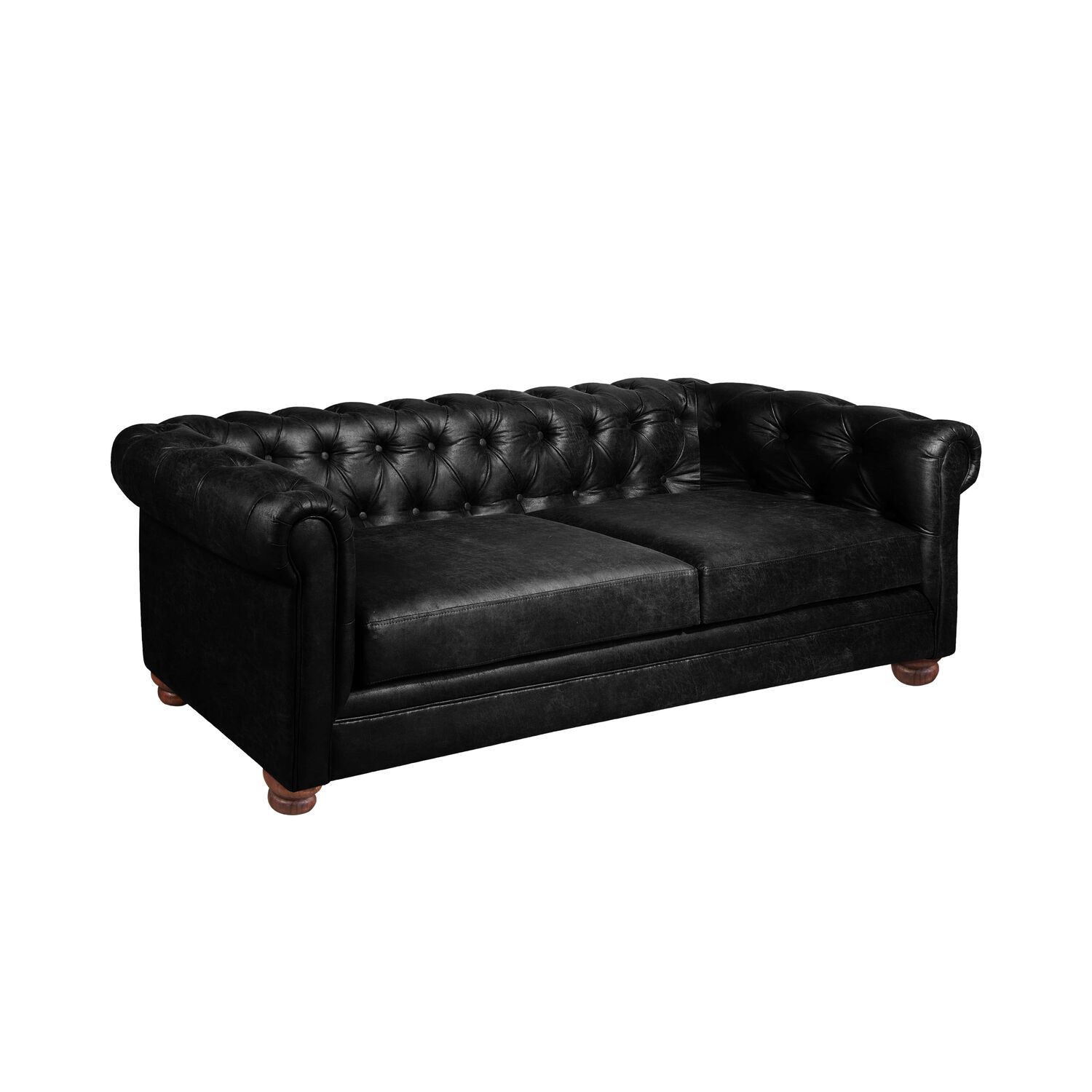 Sofa Florencia 3 Cuerpos Cuero Colorado Negro image number 0.0