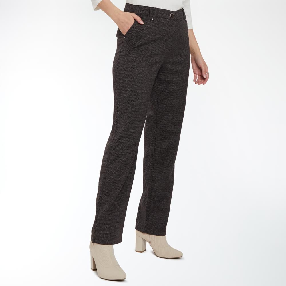 Pantalón Clásico Con Bolsillos Tiro Medio Regular Mujer Lesage image number 2.0