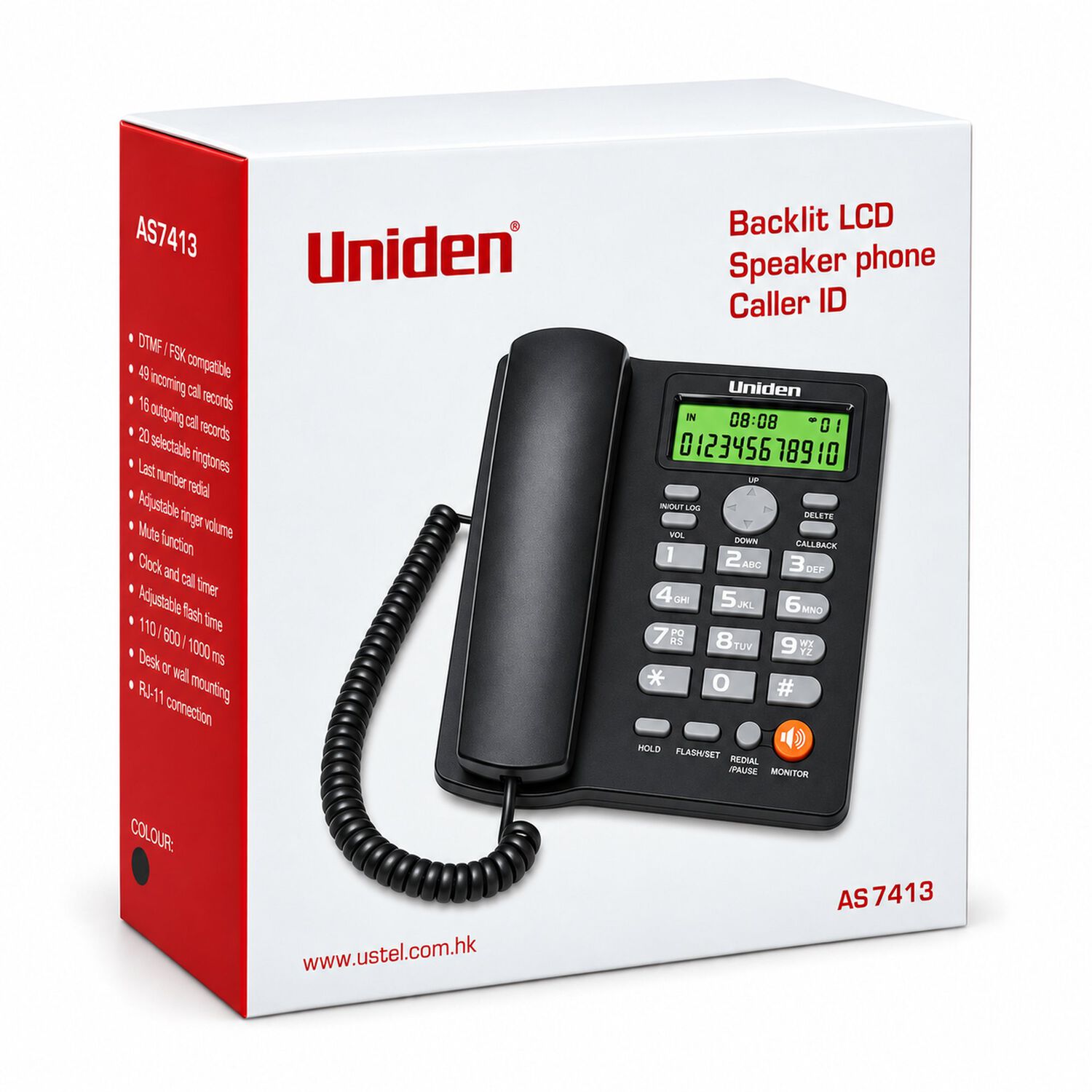 Tel&eacute;fono Uniden As7413 Manos Libres Botones Grandes Lcd image number 6.0