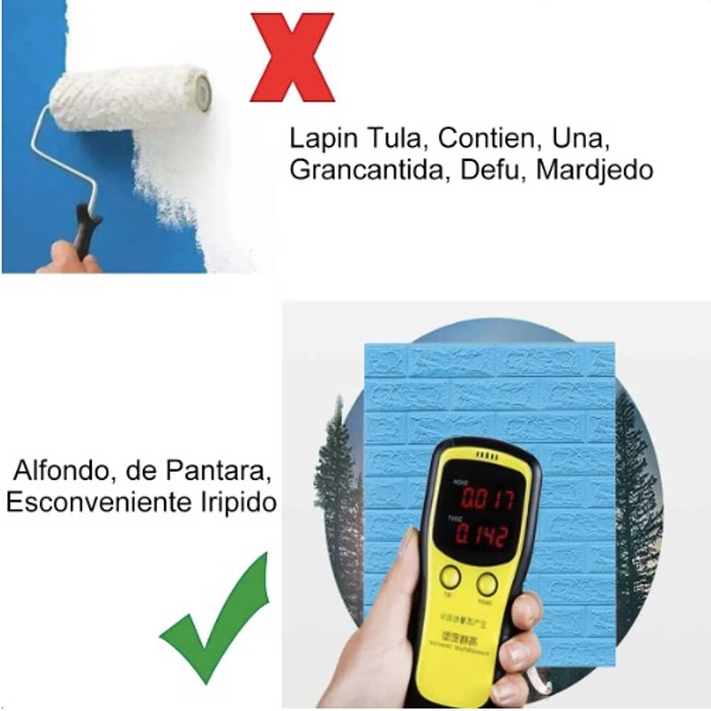 Pack 10 Lamina Papel Mural Autoadhesivo 3d Celeste image number 3.0