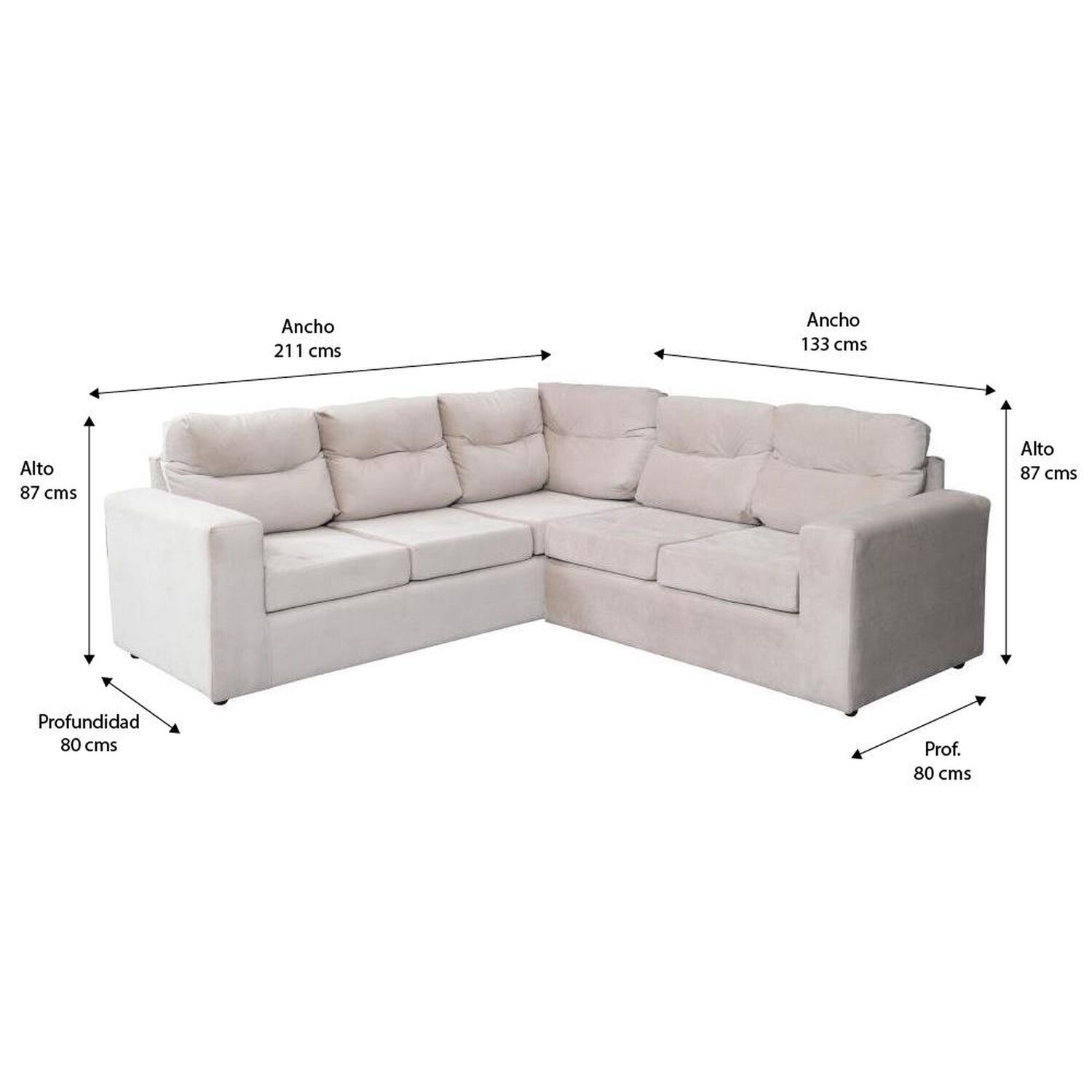 Sofa Seccional Casaideal 2P Lyon Felp / 5 Cuerpos image number 7.0