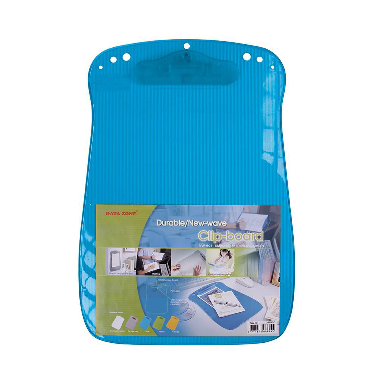 Anotador Con Apretador A4 Traslucido Azul image number 1.0